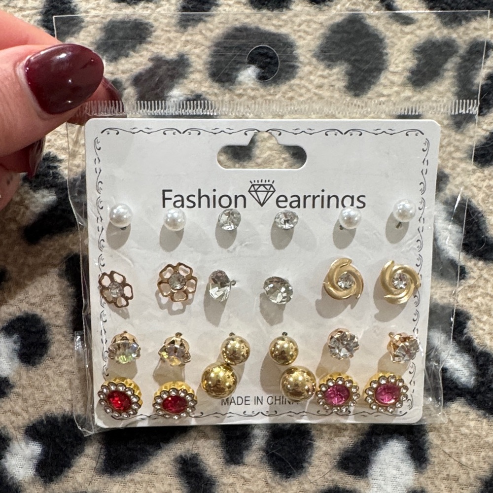 Fashion Earrings Set - Gold and Silver Tones